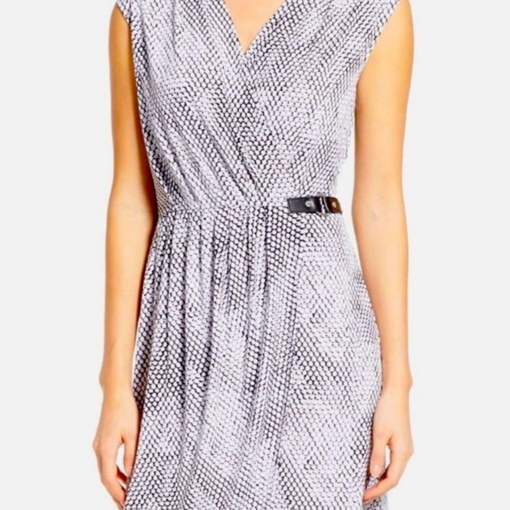 Michael Kors Faux Wrap Side Buckle Dress Medium - Picture 7 of 13